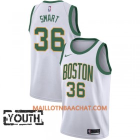 Maillot NBA Boston Celtics Marcus Smart 36 2018-19 Nike City Edition Blanc Swingman - Enfant